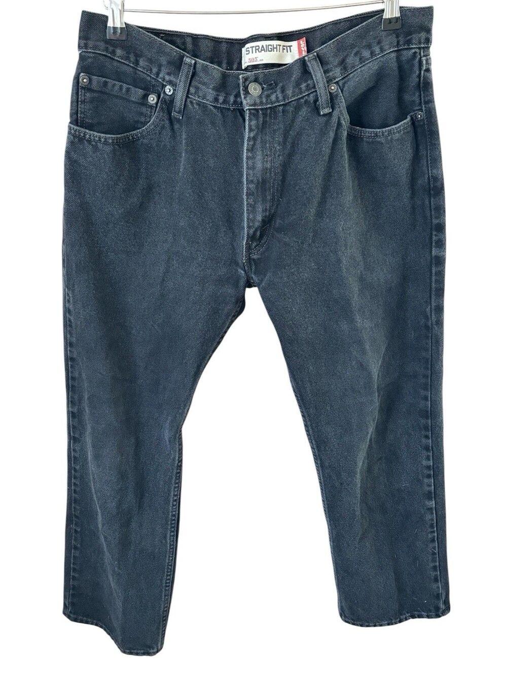 Levi’s Men’s 505 Jeans 34x30 Black Regular Fit Straight Leg Denim Classic Style
